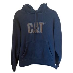 CAT Workwear Hoodie Sweatshirt Mens Size M Blue Construction Pullover‎